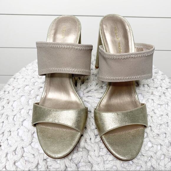 Pelle Moda Shoes - Pelle Moda Honey Metallic Leather Heels Platinum Gold Size 9